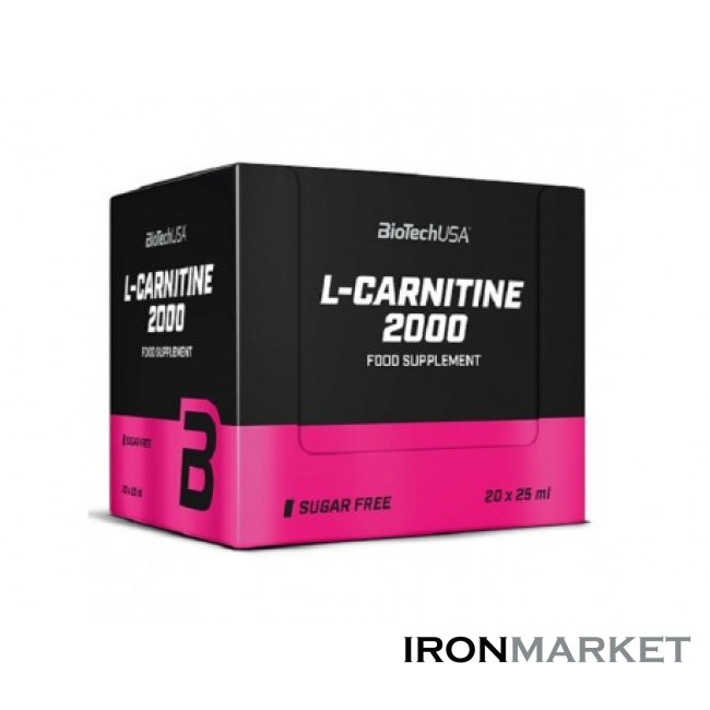 Жиросжигатель L-Carnitine 2000 BioTech USA в ампулах 20 шт по 25 мл