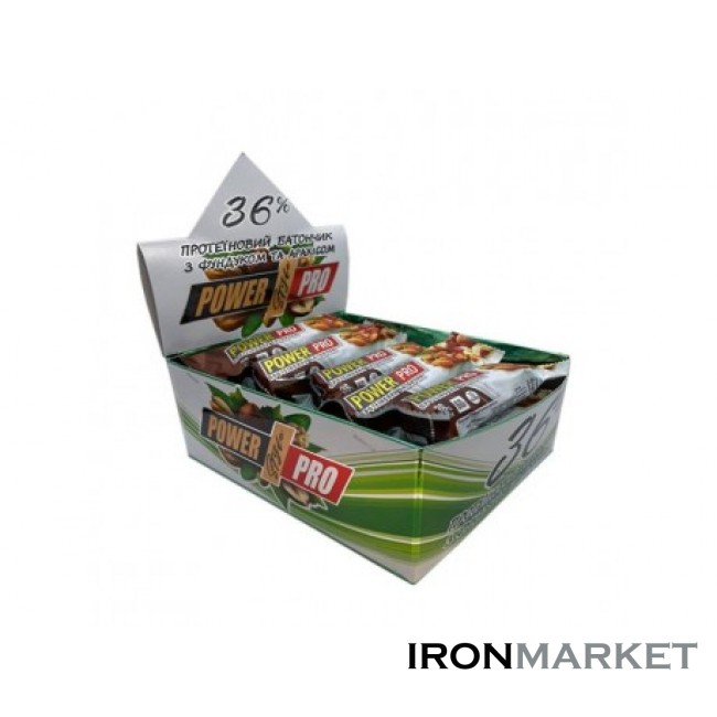 Батончики 36% Йогурт-Орех Power Pro 60 грамм (20 шт)