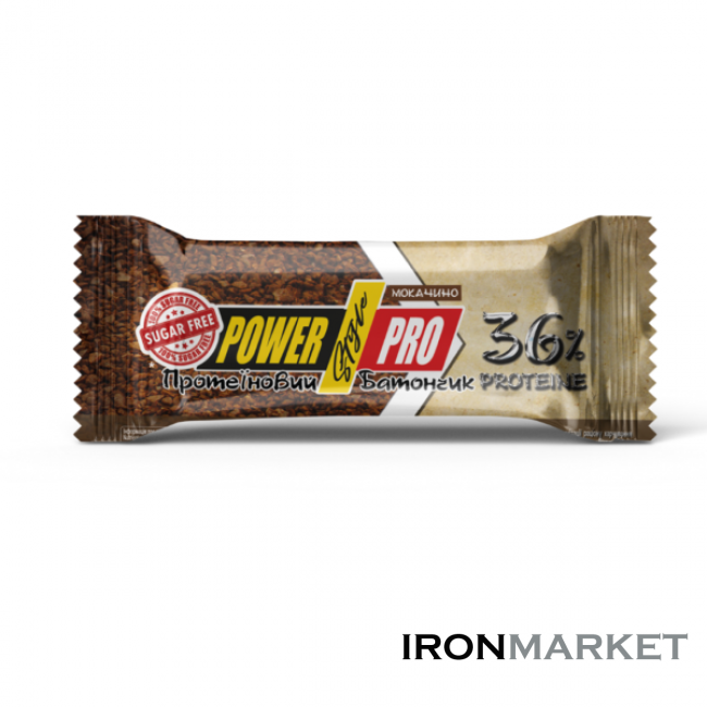 POWER PRO Батончик 36% Мокачино без цукру 60g 20шт