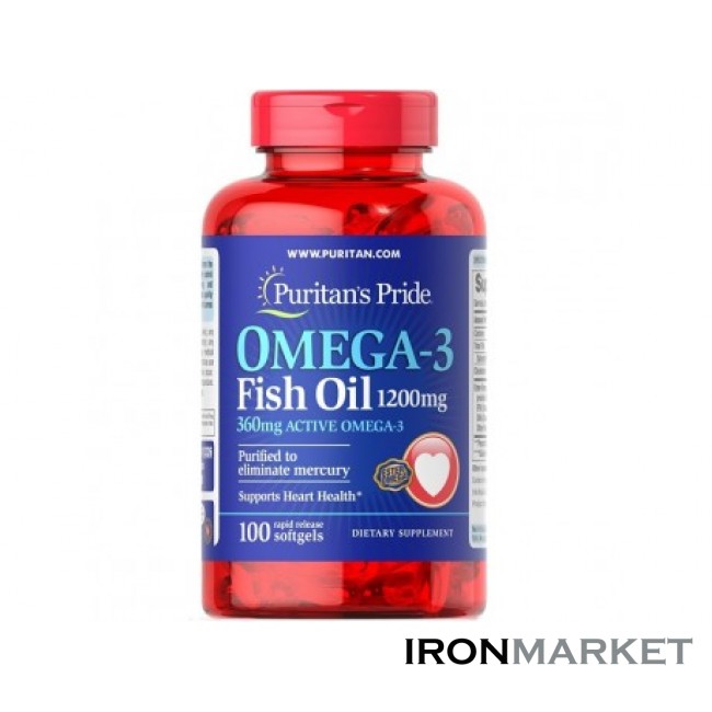 Omega-3 Fish Oil 1200мг (360 mg Active Omega-3) 100 капсул