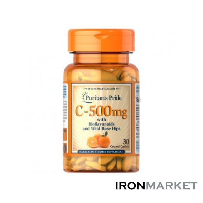 Vitamin С 500 mg with Rose Hips Time Release Puritan Pride (30 таблеток)