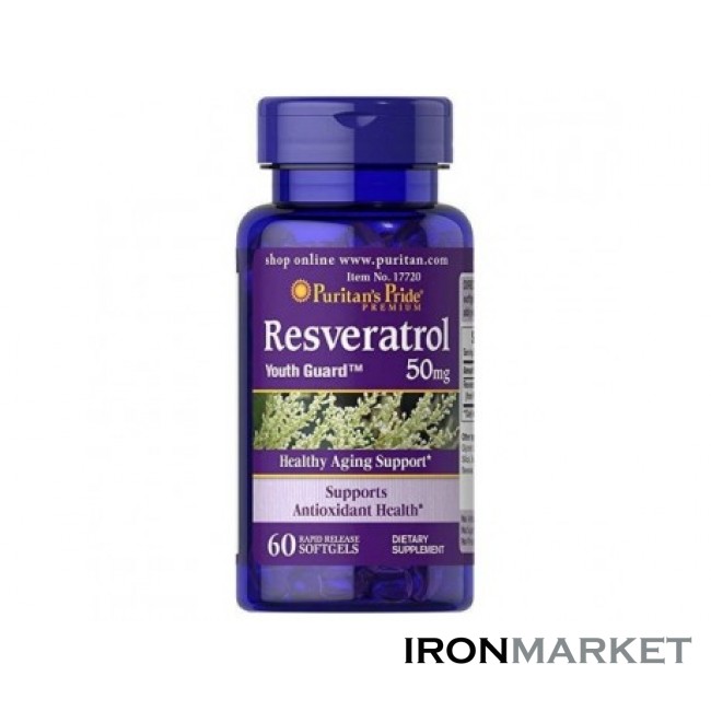 Resveratrol 50 мг Puritan Pride (60 капсул)