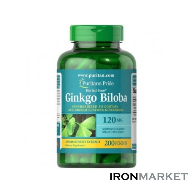 Ginkgo Biloba Standardized Extract 120 мг (200 капсул)