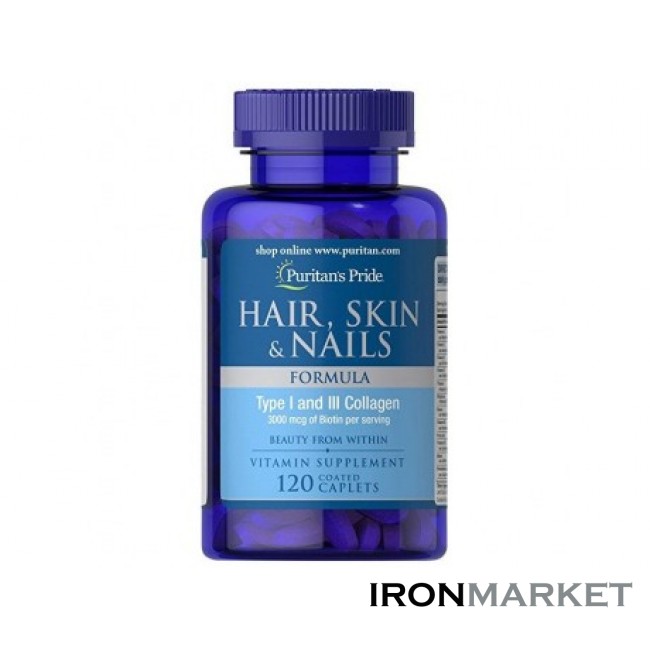 Hair Skin Nails Formula с Коллагеном 1 и 3 типа (120 таблеток)