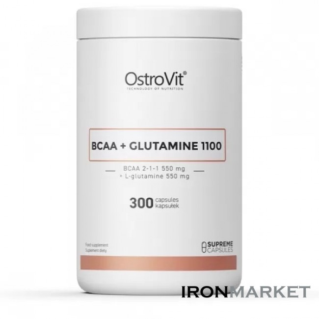 BCAA+GLUTAMINE 1100мг Ostrovit (300 капсул)