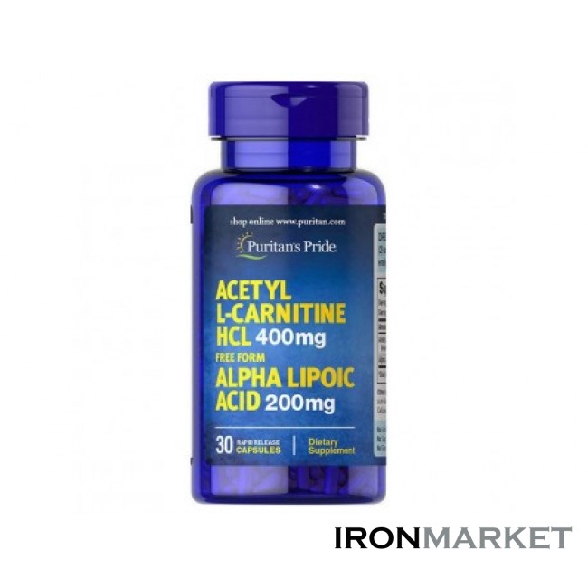 Acetyl L-carnitine 400мг with Alpha Lipoic Acid (30 капсул)