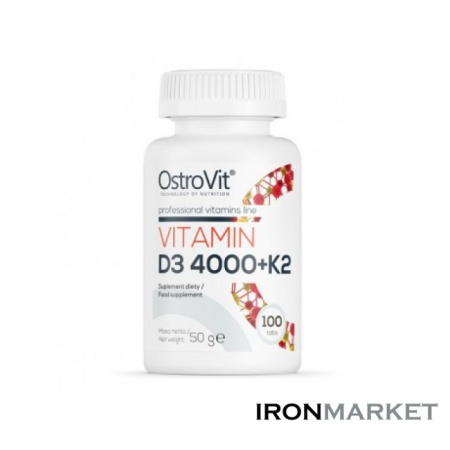 Витамины D3 4000 + K2 OstroVit (100 таблеток)