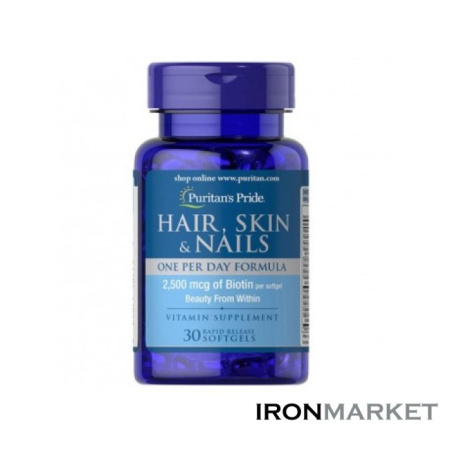 Hair Skin Nails One Per Day Formula + 2500 мг Биотина (30 капсул)