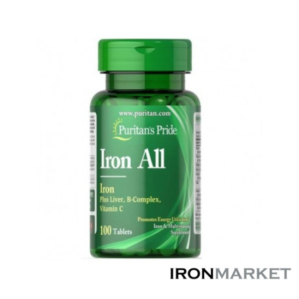 Iron All (Plus Liver B-complex Vitamin-C) 100 таблеток