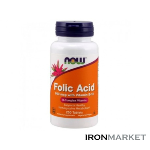 Folic Acid и B12 Now Foods (250 таблеток)