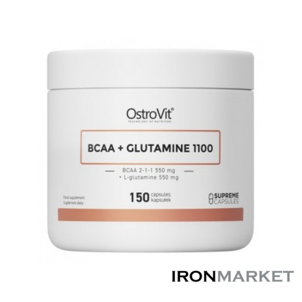 BCAA+GLUTAMINE 1100мг Ostrovit (150 капсул)