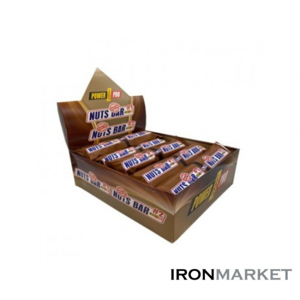 Батончики Nuts Bar Power Pro без сахара 70грамм (20 шт)