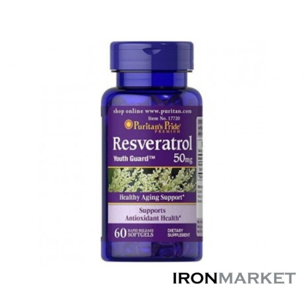 Resveratrol 50 мг Puritan Pride (60 капсул)