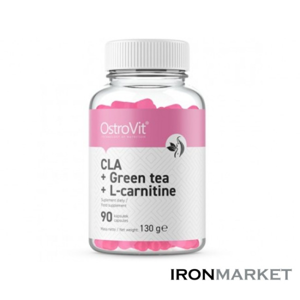 Жиросжигатель CLA + Green Tea + L-Carnitine OstroVit (90 капсул)
