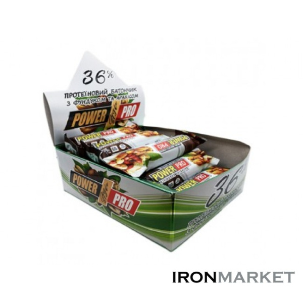 Батончики 36% с Цельным орехом 60 грамм (20шт)