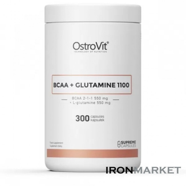 BCAA+GLUTAMINE 1100мг Ostrovit (300 капсул)