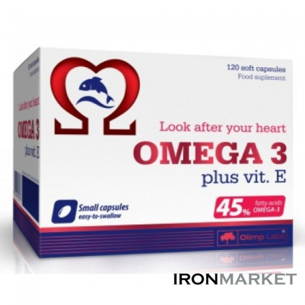 Olimp Omega 3 (45%) + vit E 120 капсул