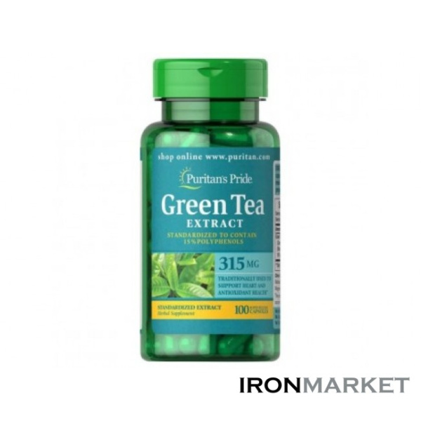 Green Tea 315 мг Puritan Pride 100 капсул
