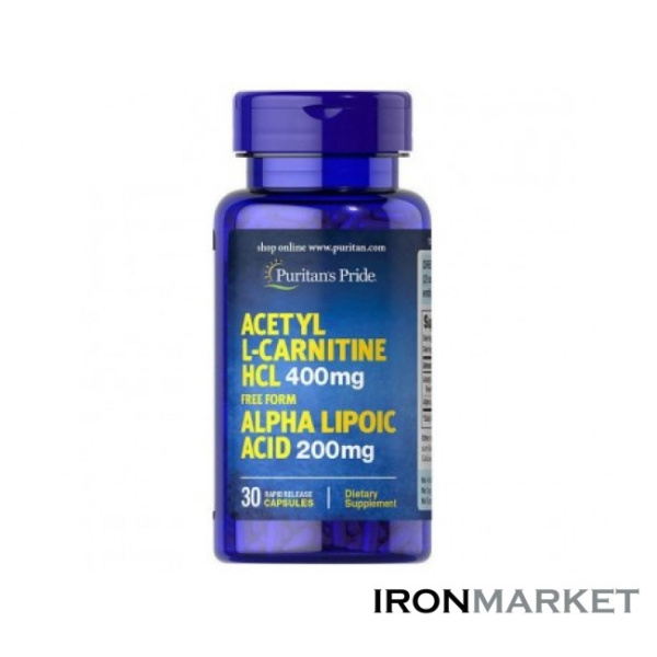 Acetyl L-carnitine 400мг with Alpha Lipoic Acid (30 капсул)