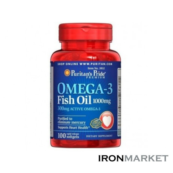 Omega-3 Fish Oil 1000 мг Puritan's Pride (100 капсул)