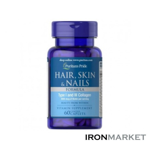 Hair Skin Nails Formula с Коллагеном 1 и 3 типа (60 таблеток)
