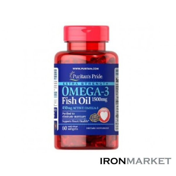 Extra Strength Active Omega-3 Fish Oil 1500мг (60 капсул)