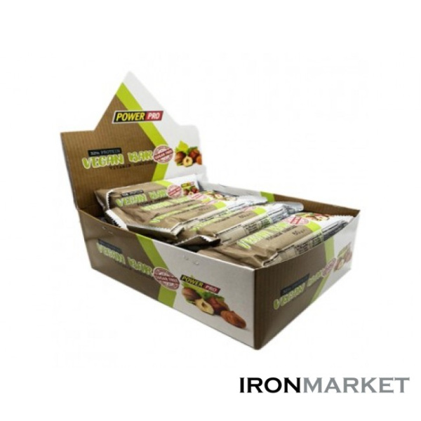 Батончики VEGAN BAR Power Pro 60 грамм (20 штук)