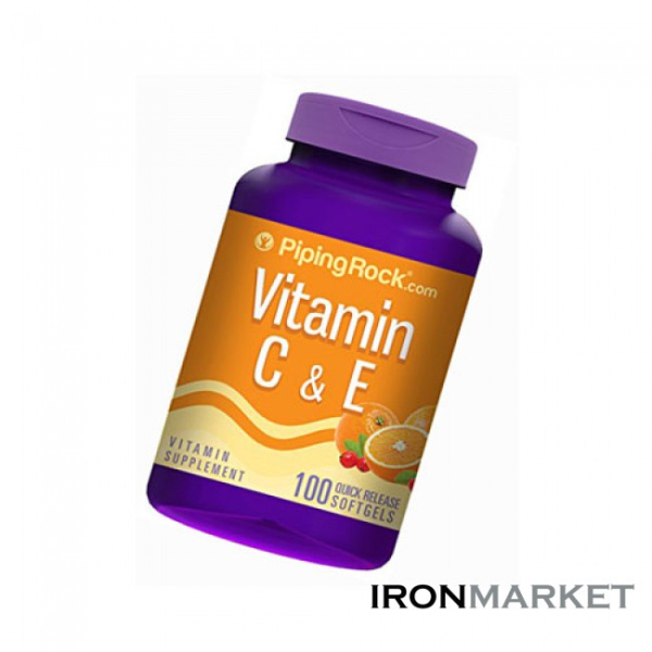 Vitamin C & E 100 Softgels Piping Rock
